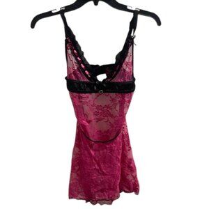 Coquette Bright Pink With Black Trim Lingerie‎ SMALL